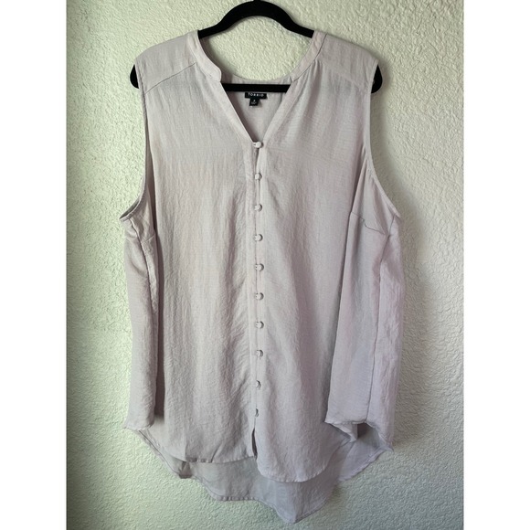torrid Tops - TORRID Sleeveless V Neck Button Front Tunic Top Plus Size 3 Lilac